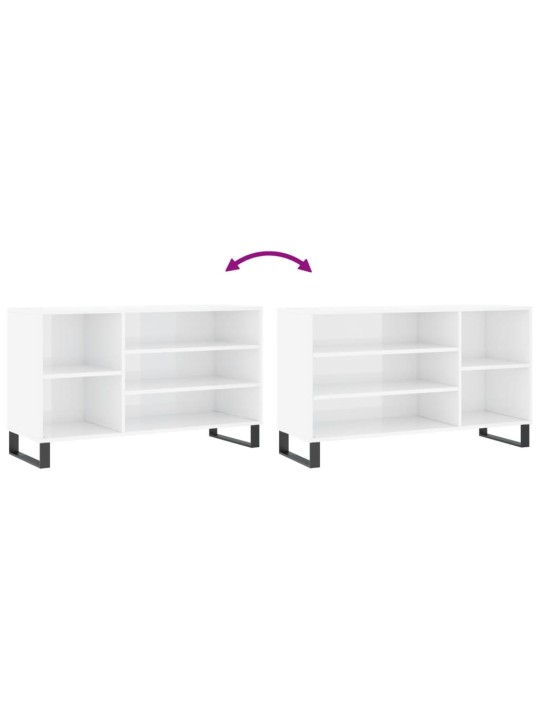 Botník bílý s vysokým leskem 102x36x60 cm kompozitní dřevo