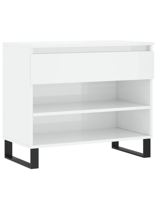 Botník bílý s vysokým leskem 70x36x60 cm kompozitní dřevo