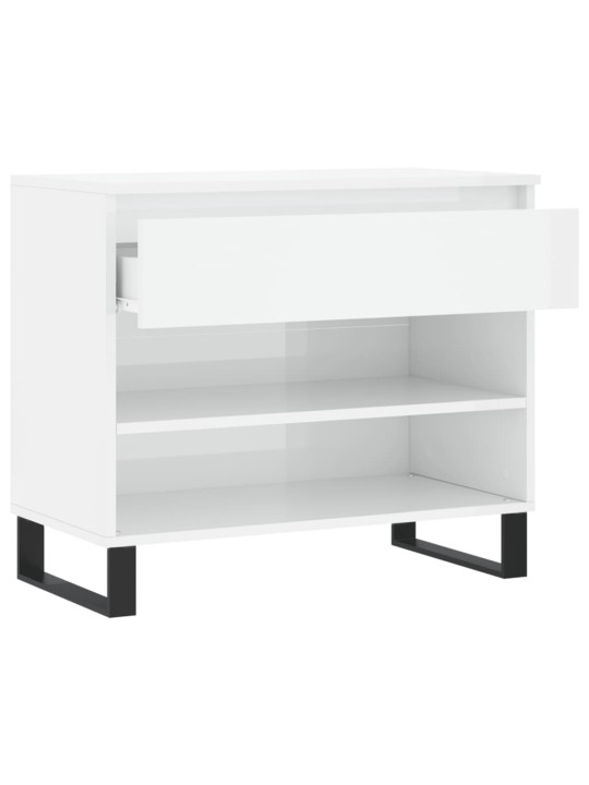 Botník bílý s vysokým leskem 70x36x60 cm kompozitní dřevo