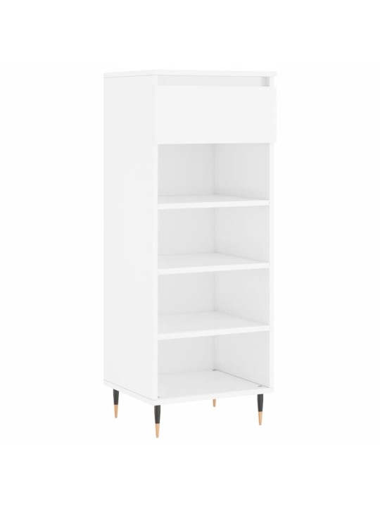 Botník bílý s vysokým leskem 40 x 36 x 105 cm kompozitní dřevo