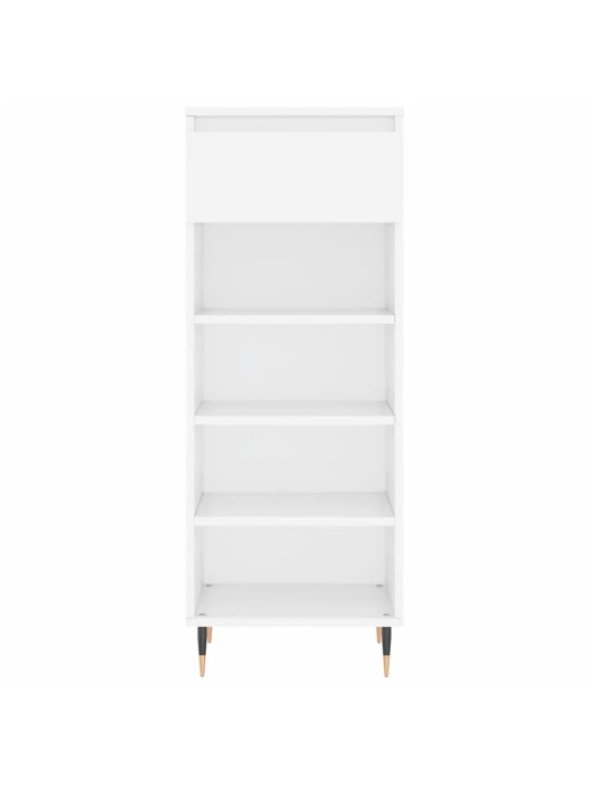 Botník bílý s vysokým leskem 40 x 36 x 105 cm kompozitní dřevo