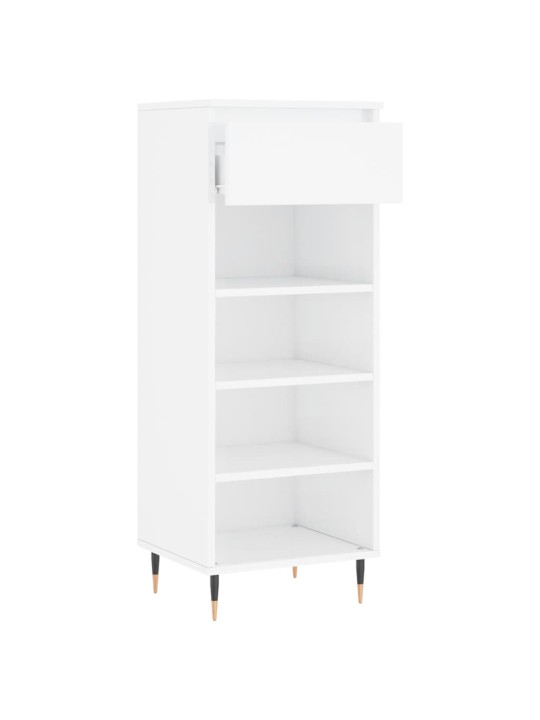 Botník bílý s vysokým leskem 40 x 36 x 105 cm kompozitní dřevo