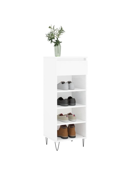 Botník bílý s vysokým leskem 40 x 36 x 105 cm kompozitní dřevo