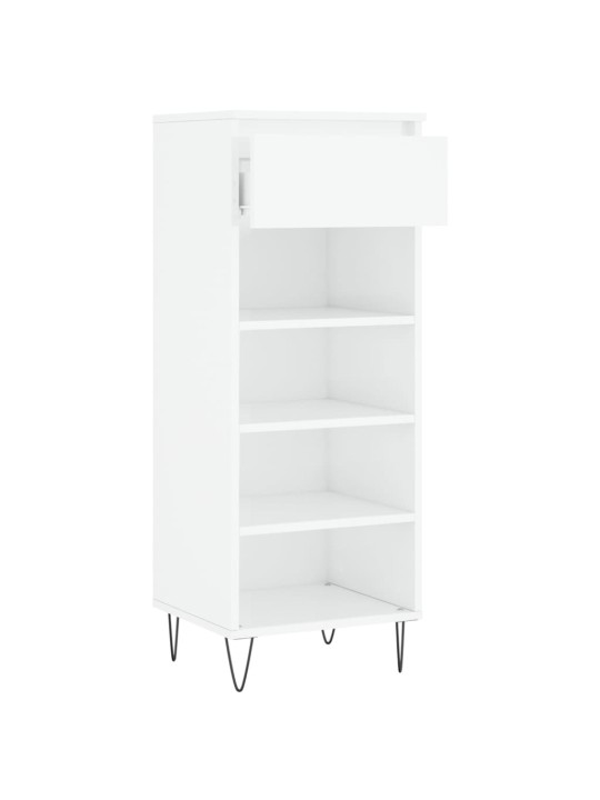 Botník bílý s vysokým leskem 40 x 36 x 105 cm kompozitní dřevo
