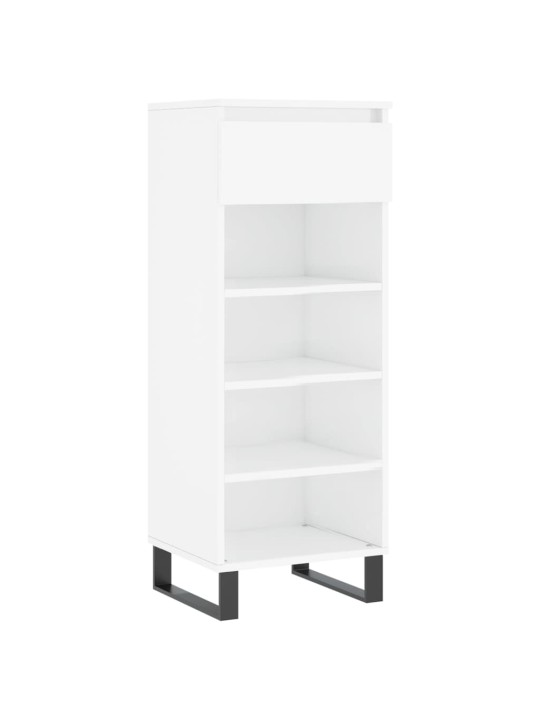Botník bílý s vysokým leskem 40 x 36 x 105 cm kompozitní dřevo