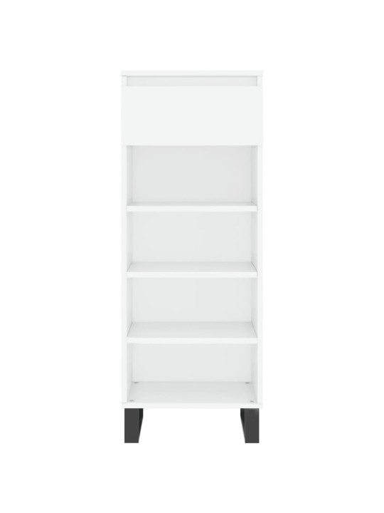 Botník bílý s vysokým leskem 40 x 36 x 105 cm kompozitní dřevo