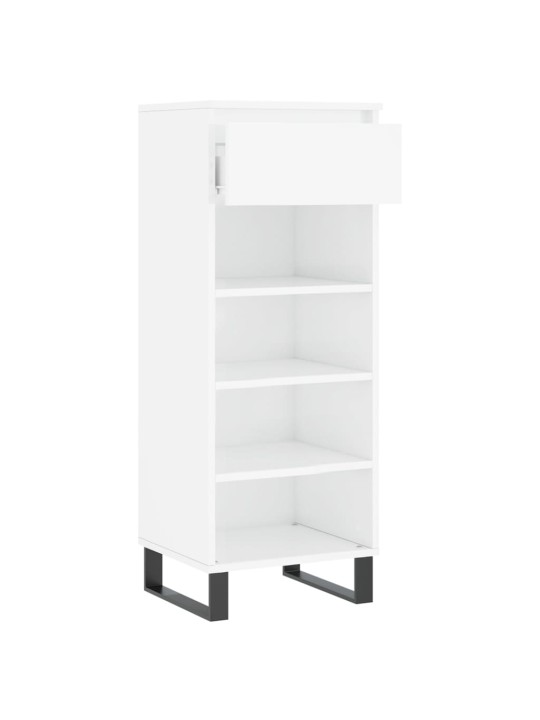 Botník bílý s vysokým leskem 40 x 36 x 105 cm kompozitní dřevo
