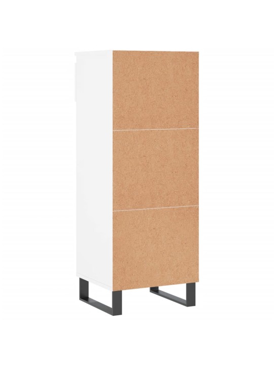 Botník bílý s vysokým leskem 40 x 36 x 105 cm kompozitní dřevo