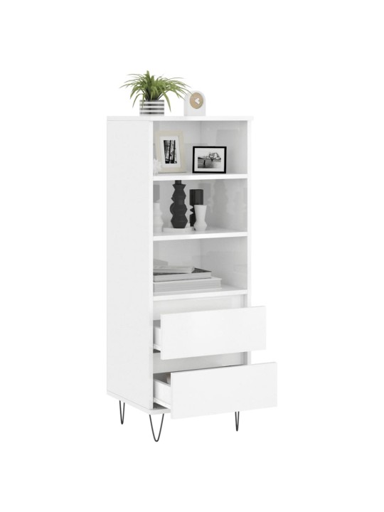 Skříň highboard bílá s vysokým leskem 40 x 36 x 110 cm kompozit