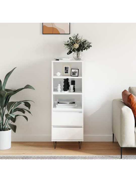 Skříň highboard bílá s vysokým leskem 40 x 36 x 110 cm kompozit