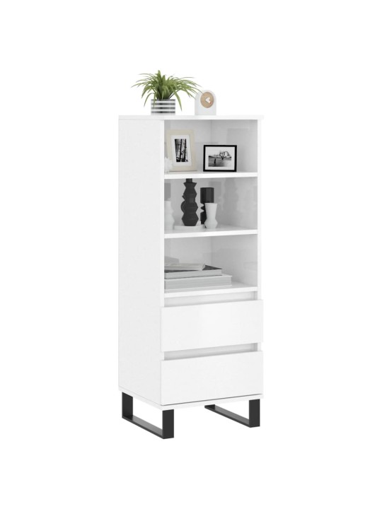 Skříň highboard bílá s vysokým leskem 40 x 36 x 110 cm kompozit