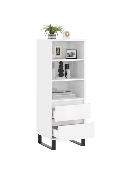 Skříň highboard bílá s vysokým leskem 40 x 36 x 110 cm kompozit