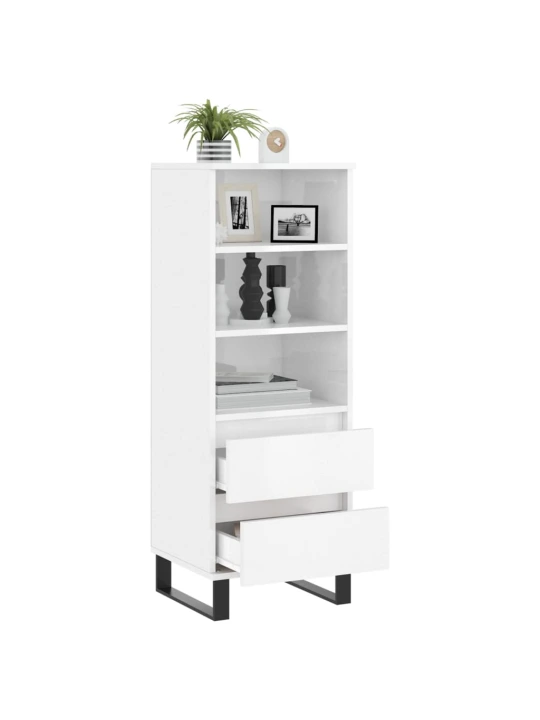 Skříň highboard bílá s vysokým leskem 40 x 36 x 110 cm kompozit