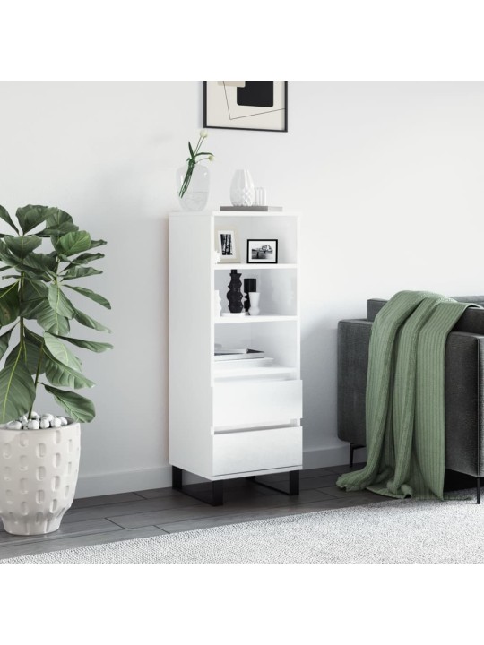 Skříň highboard bílá s vysokým leskem 40 x 36 x 110 cm kompozit