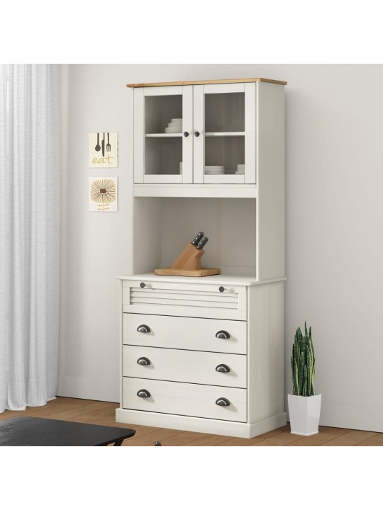 Příborník vigo bílý 80 x 40 x 176 cm masivní borové dřevo
