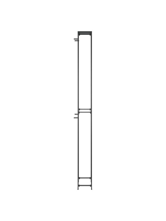 Stojan na víno na 57 lahví černý 34 x 18 x 200 cm tepané železo