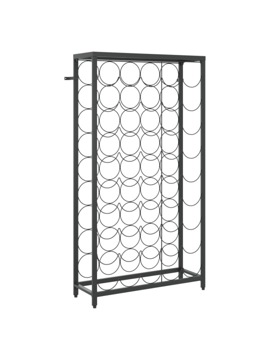 Stojan na víno na 45 lahví černý 54 x 18 x 100 cm tepané železo