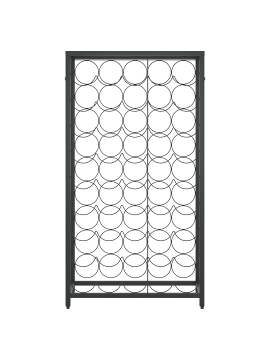 Stojan na víno na 45 lahví černý 54 x 18 x 100 cm tepané železo