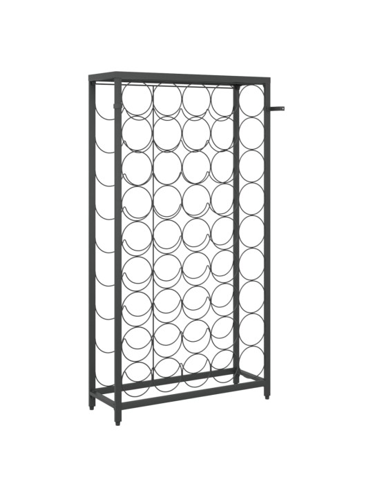 Stojan na víno na 45 lahví černý 54 x 18 x 100 cm tepané železo