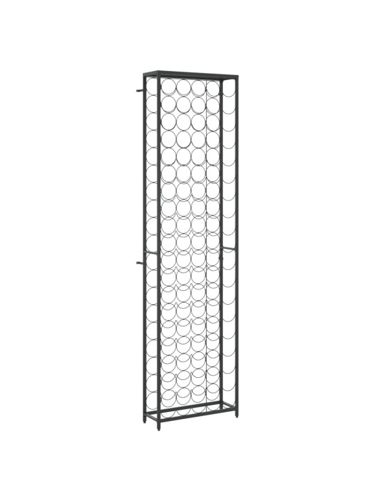 Stojan na víno na 95 lahví černý 54 x 18 x 200 cm tepané železo