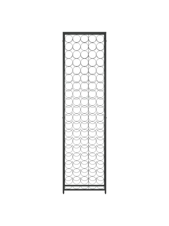 Stojan na víno na 95 lahví černý 54 x 18 x 200 cm tepané železo