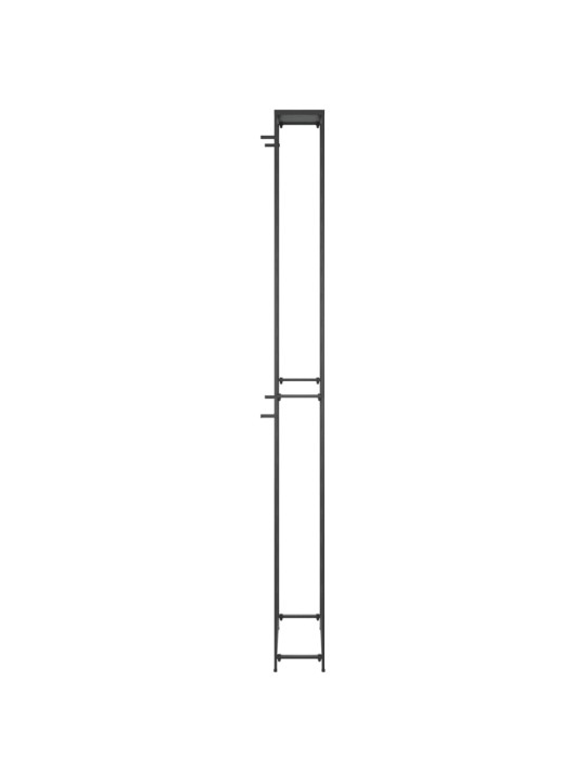 Stojan na víno na 95 lahví černý 54 x 18 x 200 cm tepané železo