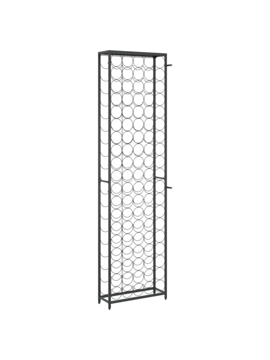 Stojan na víno na 95 lahví černý 54 x 18 x 200 cm tepané železo