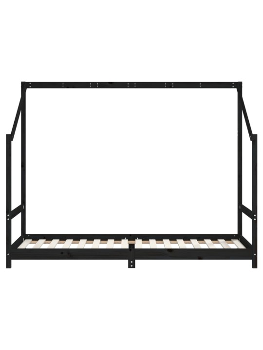 Dětská postel černá 2x (80 x 200) cm masivní borové dřevo
