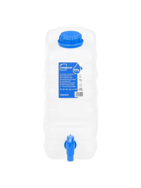 Zásobník na vodu s kohoutkem průhledný 15 l plast