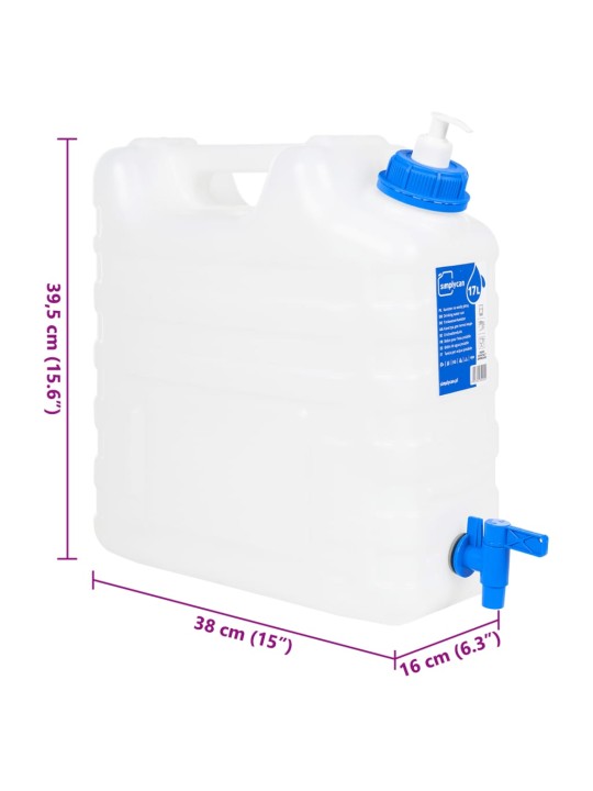 Zásobník na vodu s kohoutkem a dávkovačem mýdla 15 l plast
