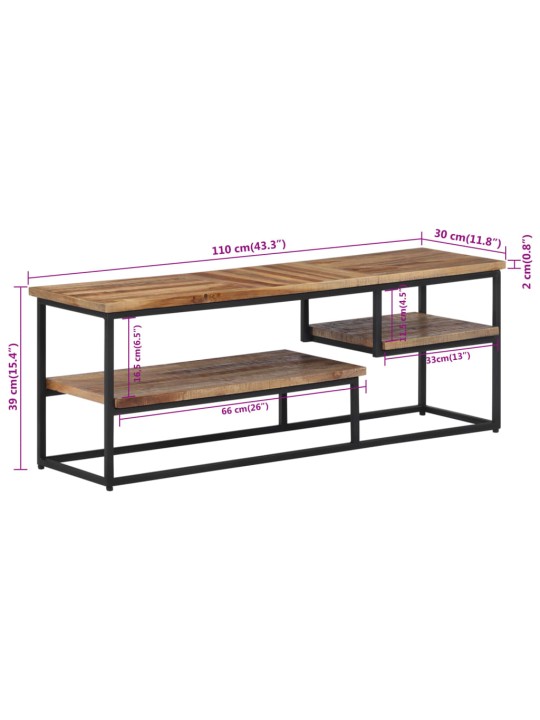 TV skříňka 110 x 30 x 39 cm masivní recyklovaný teak