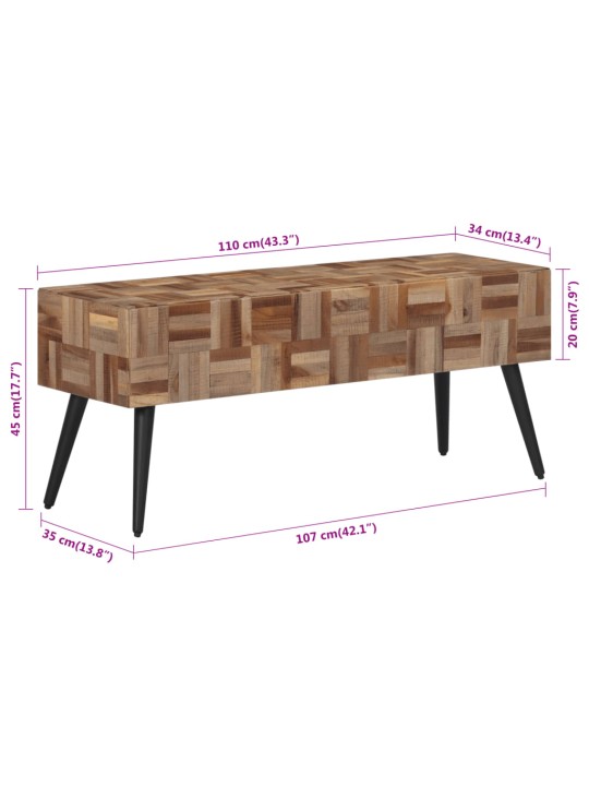 Lavice 110 x 35 x 45 cm masivní recyklovaný teak