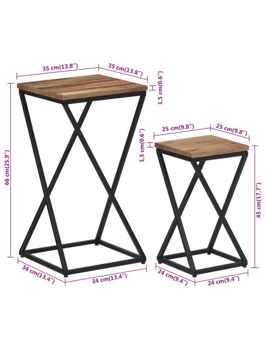 Odkládací stolky 2 ks masivní recyklovaný teak