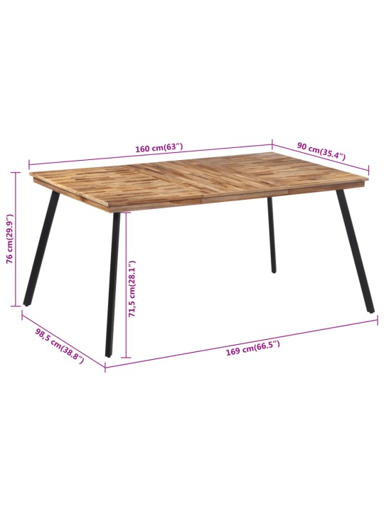 Jídelní stůl 169 x 98,5 x 76 cm masivní teakové dřevo