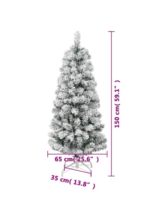 Umělý sklápěcí vánoční stromek se sněhem 150 cm