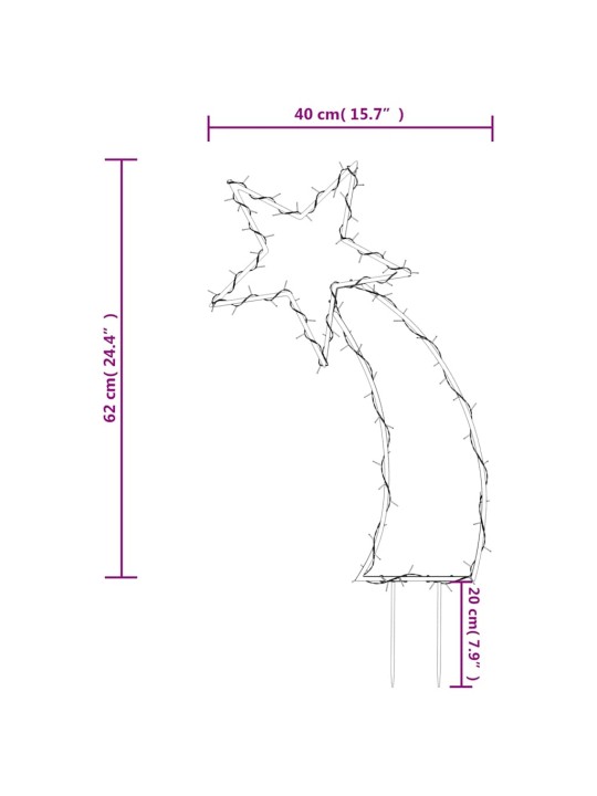 Vánoční světelná dekorace s hroty kometa 80 led diod 62 cm