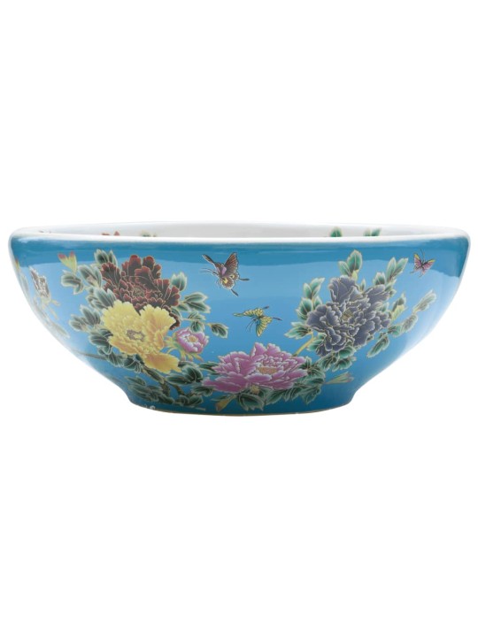 Umyvadlo na desku vícebarevné kulaté φ 41 x 14 cm keramika