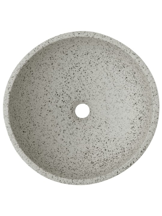 Umyvadlo na desku šedé kulaté Φ 41 x 14 cm keramika