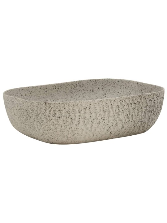 Umyvadlo na desku šedé obdélník 48 x 37,5 x 13,5 cm keramika