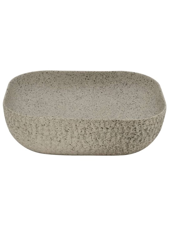 Umyvadlo na desku šedé obdélník 48 x 37,5 x 13,5 cm keramika