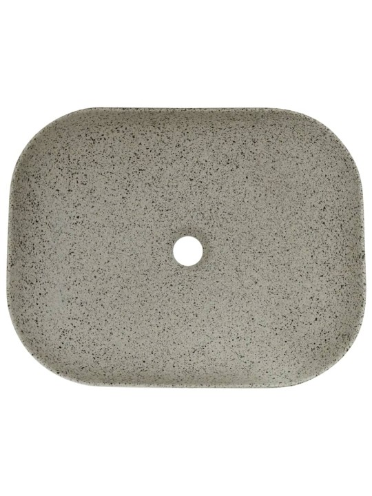 Umyvadlo na desku šedé obdélník 48 x 37,5 x 13,5 cm keramika