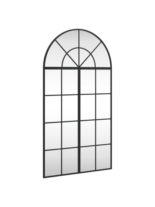Nástěnné zrcadlo černé 60 x 110 cm oblouk železo