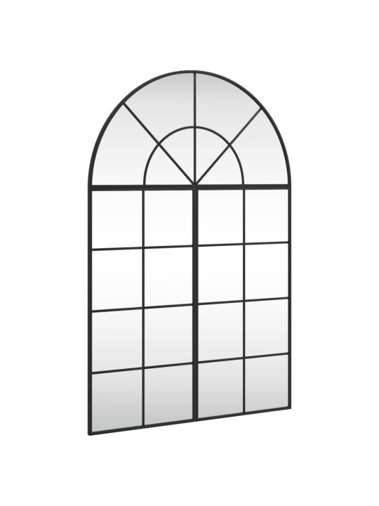 Nástěnné zrcadlo černé 80 x 120 cm oblouk železo