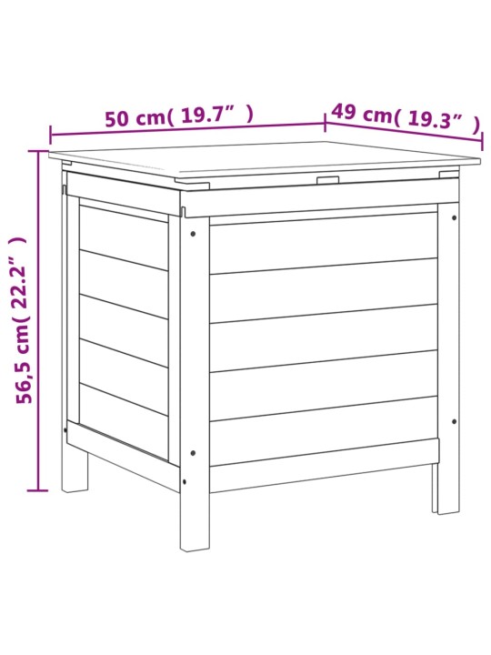 Zahradní úložný box 50 x 49 x 56,5 cm masivní jedlové dřevo