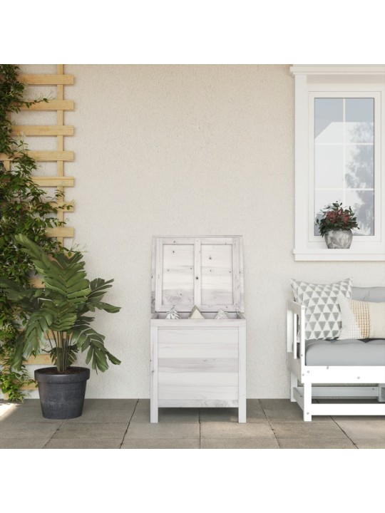 Zahradní úložný box bílý 50x49x56,5 cm masivní jedlové dřevo