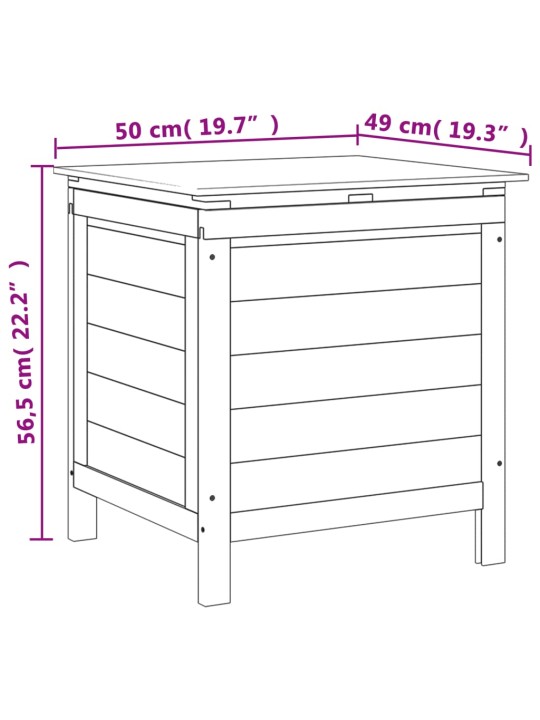 Zahradní úložný box hnědý 50x49x56,5 cm masivní jedlové dřevo