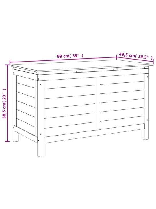 Zahradní úložný box bílý 99x49,5x58,5 cm masivní jedlové dřevo