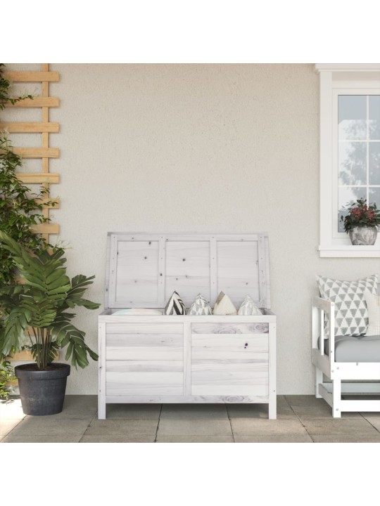 Zahradní úložný box bílý 99x49,5x58,5 cm masivní jedlové dřevo