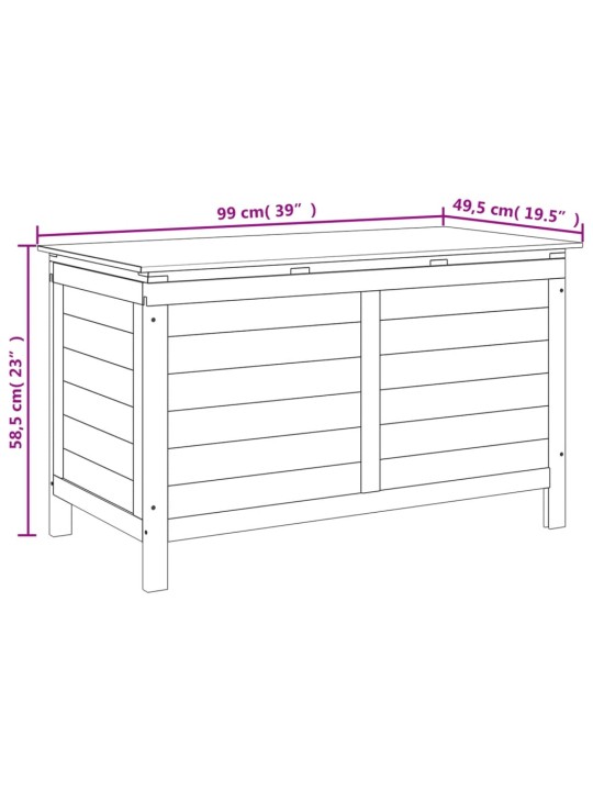 Zahradní úložný box antracitový 99x49,5x58,5 cm masivní jedle