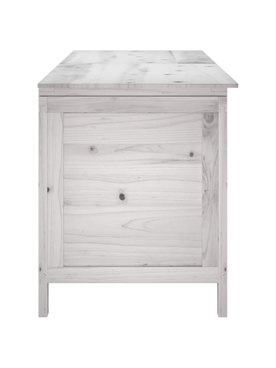 Zahradní úložný box bílý 150x50x56,5 cm masivní jedlové dřevo